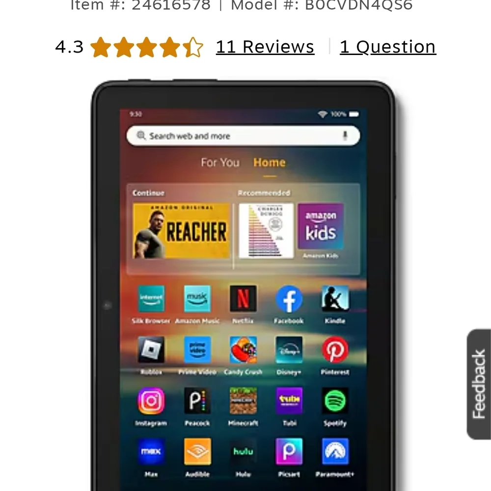 Amazon Tablet - Sleek Black Design - Picture 3 of 4